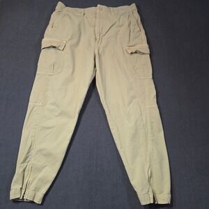 Current/Elliott Cargo Pants Womens 29 Tan Khaki Ankle Zip Tapered Utility